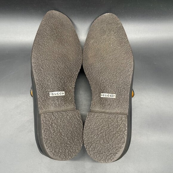 Gucci Black Slip On Loafers Mens Leather Upper Made in Italy Size 7.5D - Picture 6 of 16